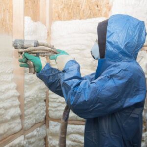 Applying Spray Foam Insulation To New Home